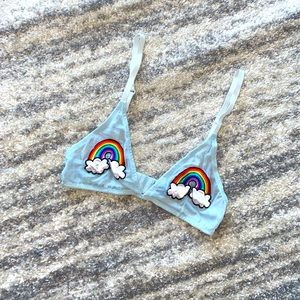 Baby blue with rainbow bralette